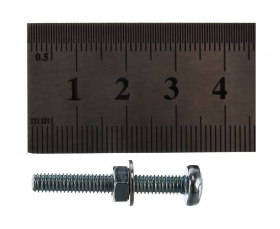 Пакет винт п/ц с гайкой и шайбой Метизный двор цинк м4х30мм 25 шт. 4607173901897 – изображение 4