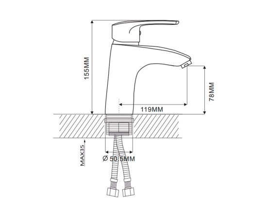 Смеситель для раковины Ekko с гайкой E10701 – изображение 6