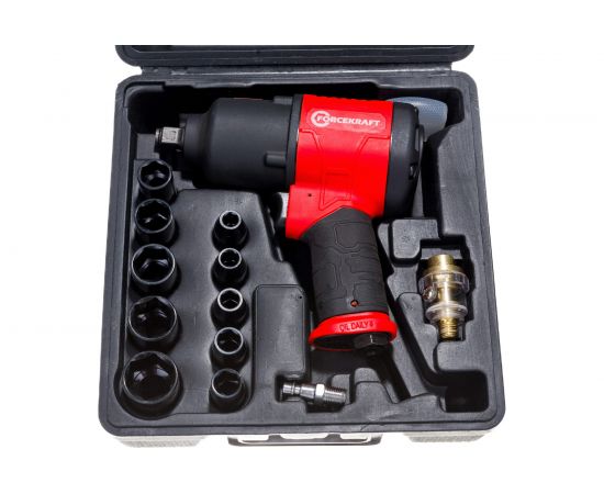 Ударный пневмогайковерт с комплектом ударных головок и удлинителем FORCEKRAFT 25895 RT-5270K(FK) 