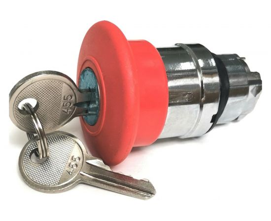 Головка аварийной кнопки Briswik металл красный гриб 22мм ключ КМЕ 51ФКС красный IP40 LAY4-BS14.BR 