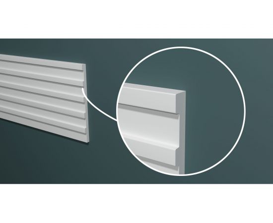 Стеновой молдинг (панель) Decor-Dizayn ""Грани"" ударопрочная, влагостойкая, под покраску 150Х10Х2000мм DD901 