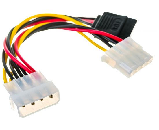 Кабель питания SATA Cablexpert molex 4pin/molex4pin+sata 15pin, 15см, на 2 устройства CC-SATA-PSY2 