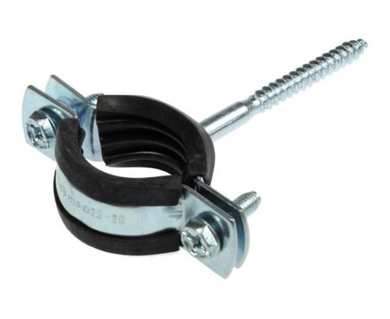 Хомут с шурупом Невский Крепеж оцинк. с резин. уплотн. 1 1/2" 48-53 мм 818797 