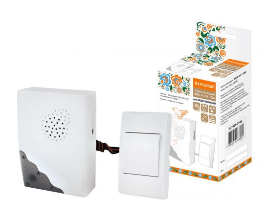 Звонок TDM ЗПБ-Н-11/1-32М народный, проводной, на батарейках, картонная коробка SQ1901-0105 