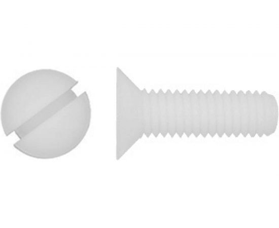 Винт с потайной головкой и прямым шлицем DINFIX DIN 963, полиамид (пластик), M6x30, 10 шт. 00-00001529 