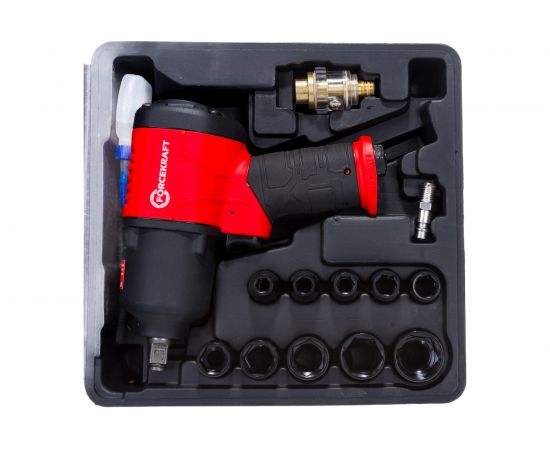Ударный пневмогайковерт с комплектом ударных головок и удлинителем FORCEKRAFT 25895 RT-5270K(FK) – изображение 2