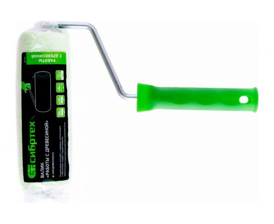 Валик 180 мм, ворс 12 мм, D - 48 мм, D ручки - 8 мм СИБРТЕХ Работы с древесиной 80182 – изображение 2