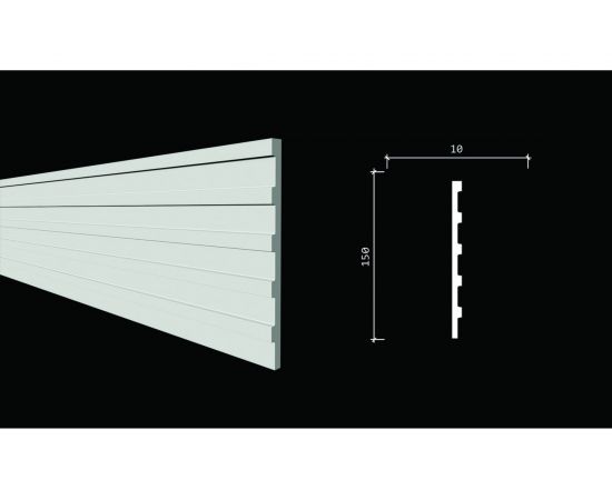 Стеновой молдинг (панель) Decor-Dizayn ""Грани"" ударопрочная, влагостойкая, под покраску 150Х10Х2000мм DD901 – изображение 2