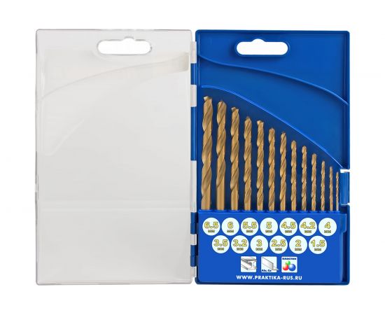 Набор сверл по металлу Профи (13 шт; 1.5-6.5 + 3.2, 4.2 мм) ПРАКТИКА 640-285 – изображение 2