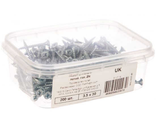 Шуруп с потайной головкой 3.5х30 Партнер 200шт. 8335 40 – изображение 2