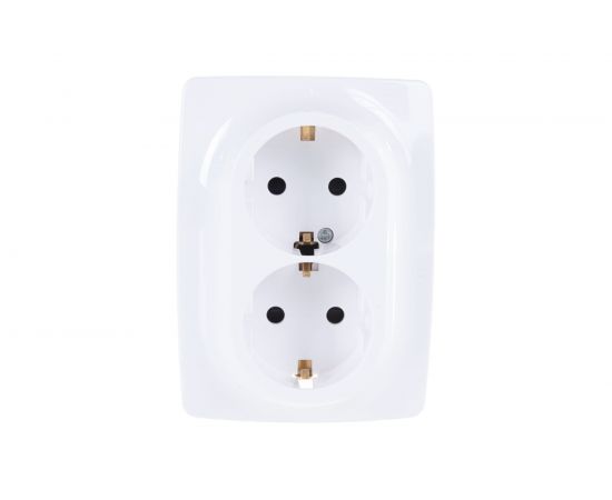 Розетка ЭРА 12-2108-01 2X2P E Schuko со шторками, 16A-250В, IP20, 12, белый Б0036442 – изображение 2