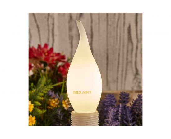 Филаментная ла��па REXANT Свеча на ветру CN37 9.5 Вт 4000K E14 матовая колба 604-114 – изображение 3