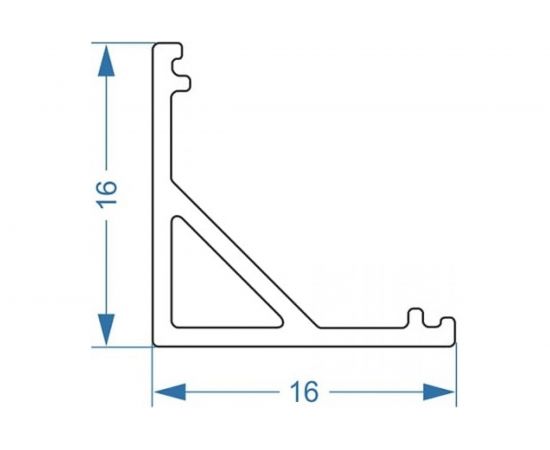Алюминиевый угловой профиль Ardylight ALS-1616 anod 1.0 без экрана 50098-6 – изображение 6