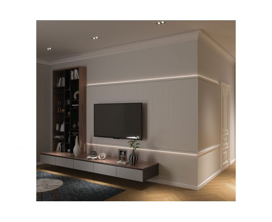 Стеновой молдинг (панель) Decor-Dizayn ""Грани"" ударопрочная, влагостойкая, под покраску 150Х10Х2000мм DD901 – изображение 7