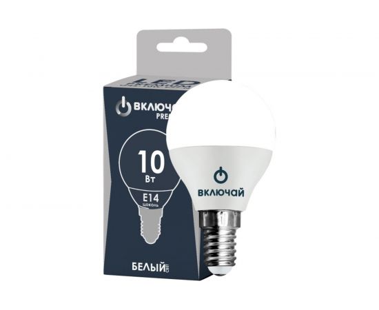 Светодиодная лампа Включай 10W E14 шарик 4000K 220V LED PREMIUM G45-10W-E14-W 1003907 
