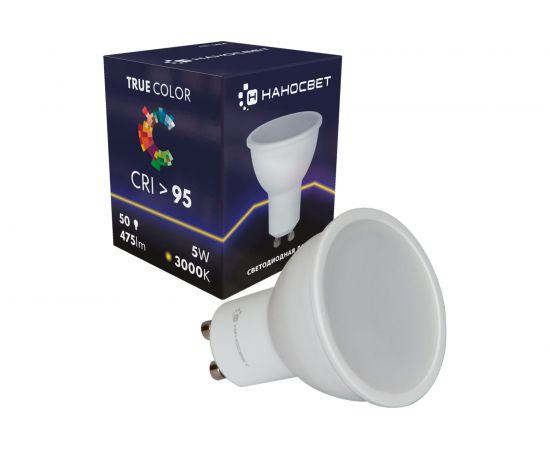 Светодиодная лампа Наносвет LH-MR16-50/GU10/930, 5Вт, GU10, 475Лм, 3000K, Ra>95, L014 