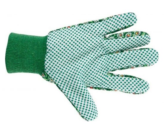 Садовые перчатки PALISAD х/б ткань с ПВХ точкой, манжет, M PALISAD 67762 – изображение 2