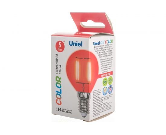 Лампа Uniel LED-G45-5W/RED/E14 GLA02RD светодиодная, форма шар UL-00002985 – изображение 4
