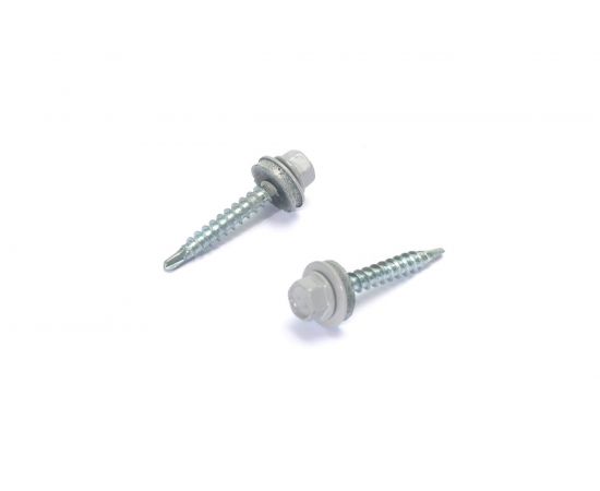 Кровельные саморезы ВИРТУОЗ 4,8х50 мм, RAL 7004, сигнальный серый, 130 шт. 600-23681 