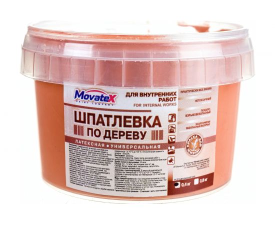 Шпаклевка по дереву (0.4 кг; тик) Movatex Т16171 