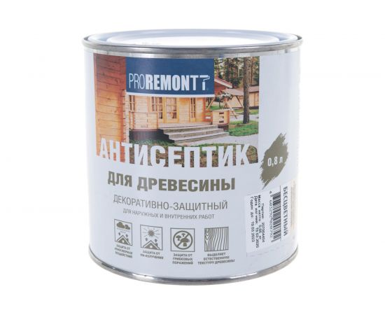 Антисептик Proremontt деревозащитное средство бесцветный 0,8 л Лк-00004606 – изображение 2