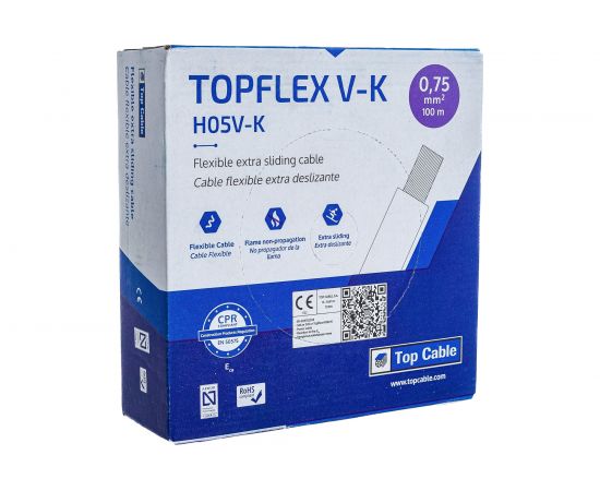 Монтажный гибкий провод Top Cable 1Х0,75 коричневый TOPFLEX H05V-K ПВ3 131M000SR100(100м) – изображение 2