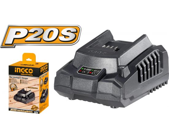Устройство зарядное быстрое INDUSTRIAL (20 В; 2.0/4.0 Ач) INGCO FCLI2001 – изображение 2