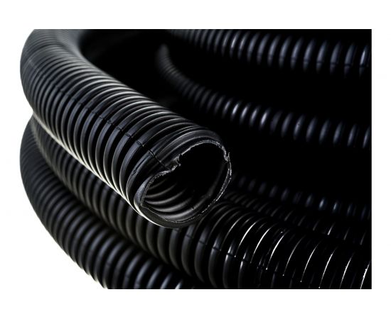 Гофрированная труба Экопласт ПНД, тяжелая, с зондом, диаметр 32 мм, цвет черный 21132 – изображение 3