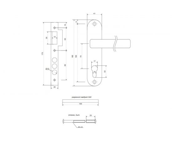 Врезной замок APECS 1527/60-NI/S 17400 – изображение 3