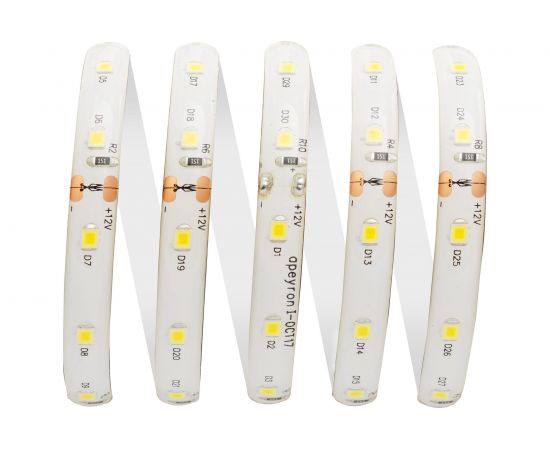 Светодиодная лента Apeyron 12В, 4,8Вт/м, smd3528, 60д/м, IP65, 280Лм/м, ширина подложки 8мм, 5м/147 – изображение 4