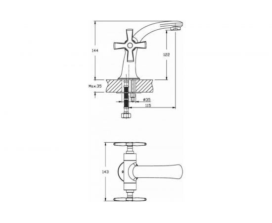 Комплект смесителей с душевым гарнитуром, хром Orange Kristi M33-311cr – изображение 4