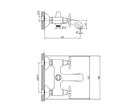 Комплект смесителей с душевым гарнитуром, хром Orange Kristi M33-311cr – изображение 5