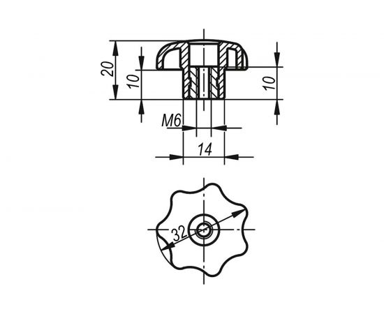 Звездообразная рукоятка KIPP K0155.506 – изображение 5