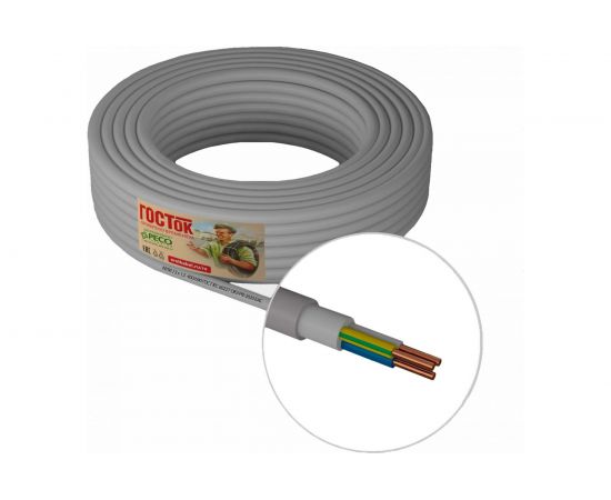 Кабель NYM-J ГОСТок 3х1.5 серый 5м ГТ1310 