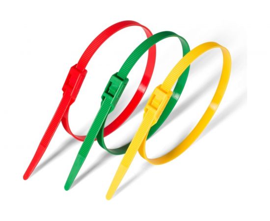 Разъемные стяжки с горизонтальным замком FORTISFLEX КСГ 8х400 красные 74247 