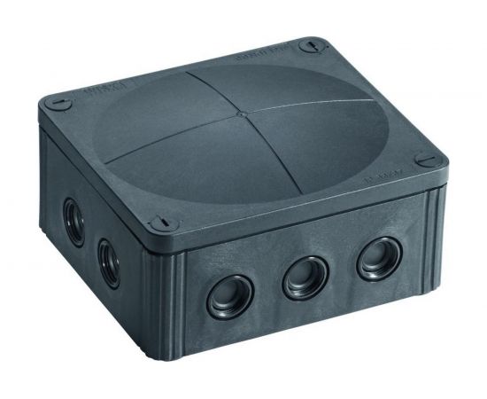 Распаячная коробка Wiska черная, IP66/67,160х140х81 1210/leer/S 
