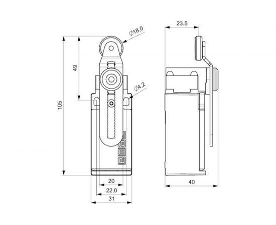 Концевой выключатель Emas в пластиковом корпусе, 240 В, 3 А. L5K13MEP124 – изображение 2