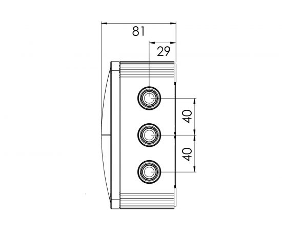 Распаячная коробка Wiska черная, IP66/67,160х140х81 1210/leer/S – изображение 2