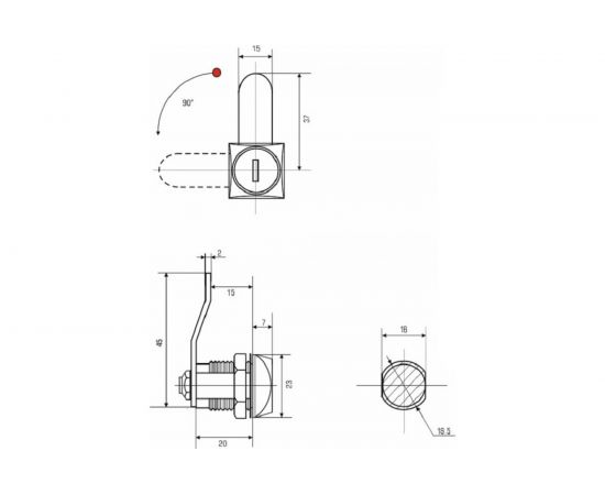Почтовый замок ООО Комус HIGH SECURITY 20x90, изогнутый ригель 718446 – изображение 3