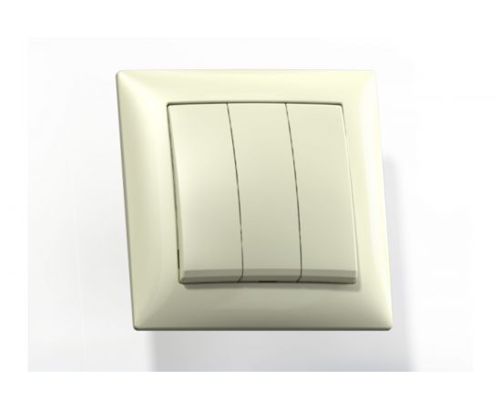 Выключатель Кунцево-Электро СЕЛЕНА скрытой установки, трехклавишный, 10А С0510-406 с/к 8153 