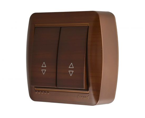 Проходной выключатель Lezard DEMET двойной махагон 711-0500-106 