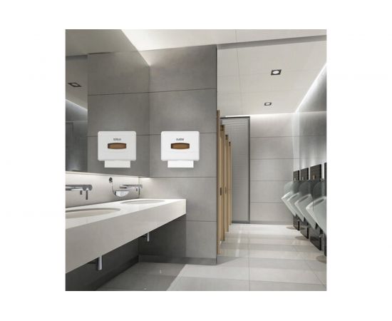 Диспенсер для полотенец ЛАЙМА PROFESSIONAL Система H2, Interfold, малый, белый, ABS-пластик 606678 – изображение 12