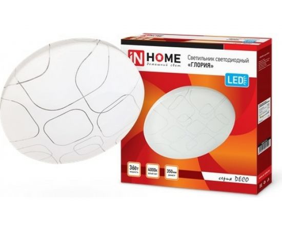Светодиодный светильник IN HOME серии DECO 36Вт 230В 4000К 2340лм 350мм ГЛОРИЯ 4690612025100 – изображение 2