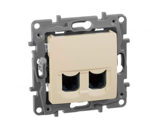 Двойная розетка RJ45 Legrand категория 5е UTP Etika слоновая кость 672355 – изображение 2