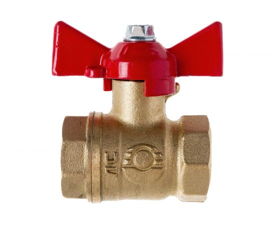 Латунный шаровой кран для воды VALFEX OPTIMA 1/2" ВР/ВР ручка-бабочка 11Б27фт1М VF.217.L0B1.012.Bir – изображение 2