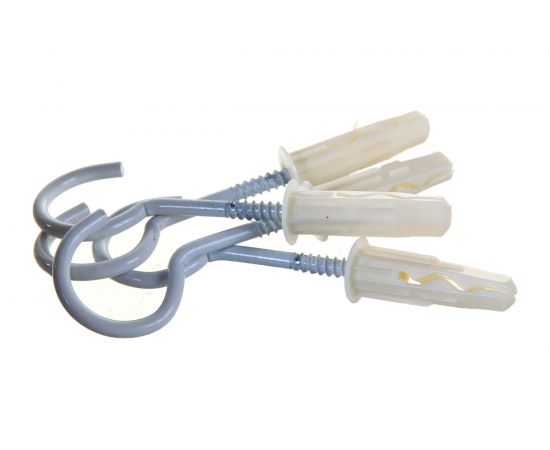 Крюк-шуруп ЕВРОПАРТНЕР белый d4,1хL60 в компл. c дюбелем MULTI 8x32 4шт. MP 315 17 – изображение 3