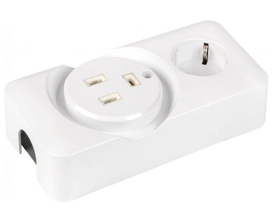 Двойная розетка EKF РШ/евро 32А/16A 250В 2P+PE белая AS-250-32/16-O – изображение 3