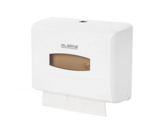 Диспенсер для полотенец ЛАЙМА PROFESSIONAL Система H2, Interfold, малый, белый, ABS-пластик 606678 – изображение 3