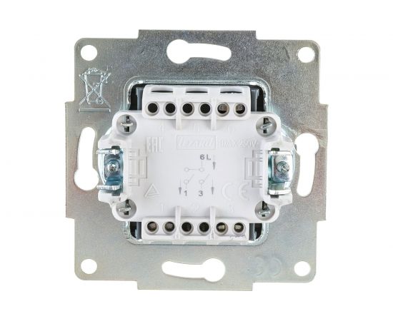 Двойной выключатель Lezard KARINA матовое серебро, 707-4388-101 – изображение 3