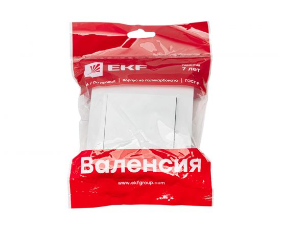 1-клавишный выключатель EKF Валенсия, 10А белый PROxima EWV10-021-10 – изображение 5